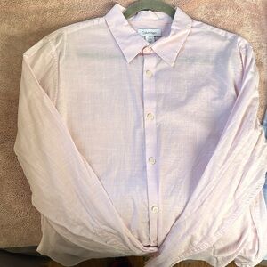 Men’s Calvin Klein button Down light pink Size Large